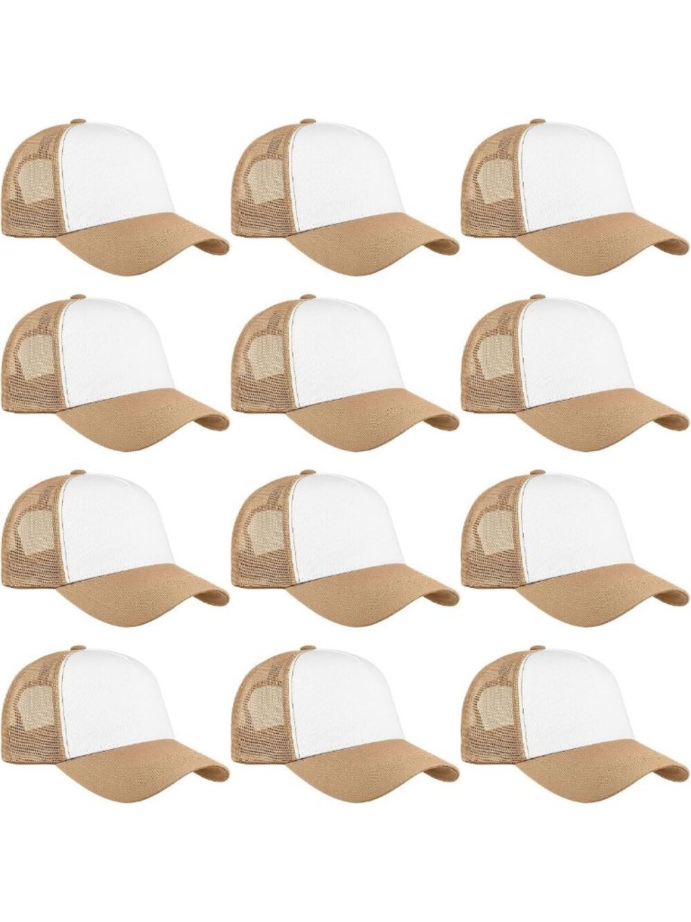 12 Pack Mesh Trucker Hats - 5 & 6 Panel Baseball Caps for Men & Women, Bulk